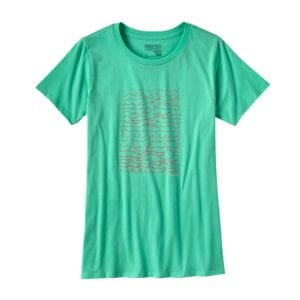 Patagonia Women's Surf Writer Organic Cotton Crew T-Shirt Galah Green